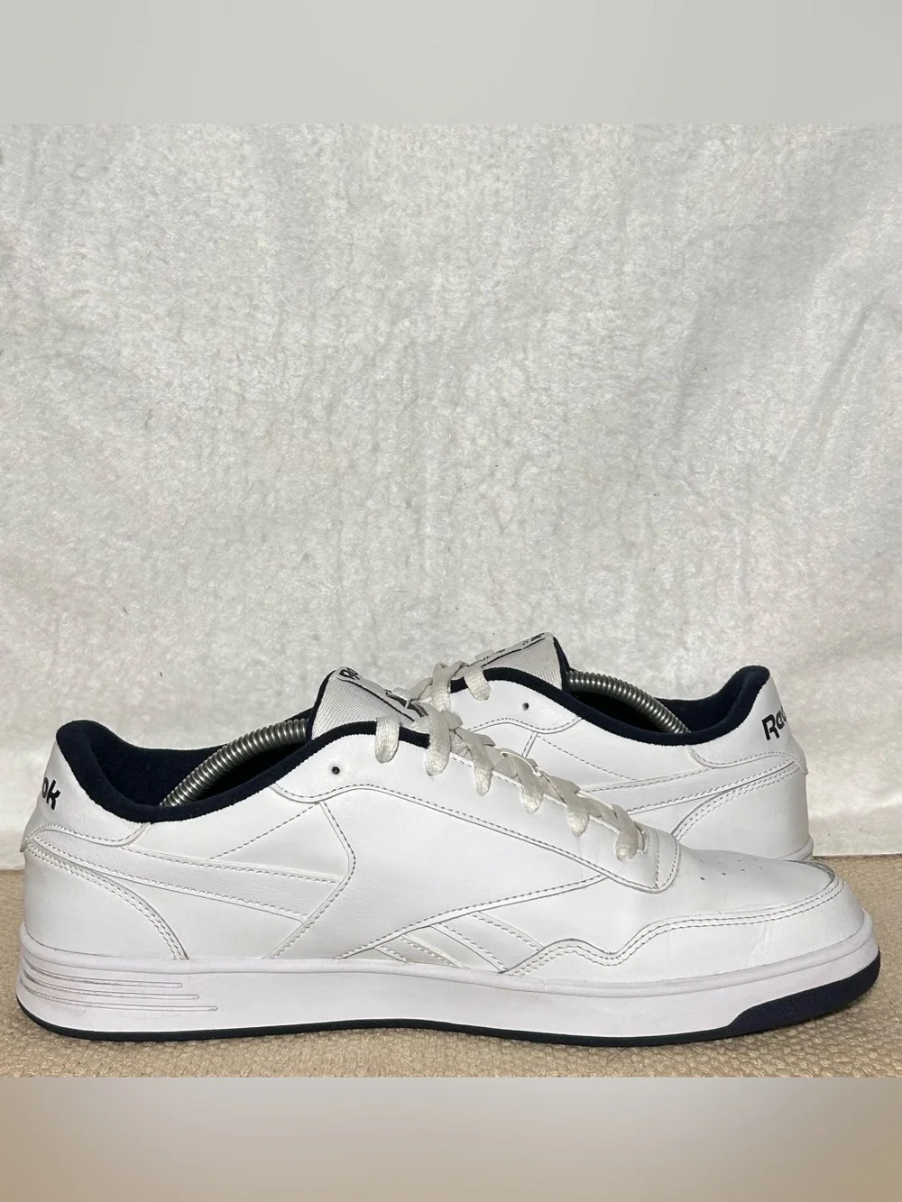 Reebok Mens White Club Memt Classic Leather Low Lace Sneakers Shoes SZ US 12